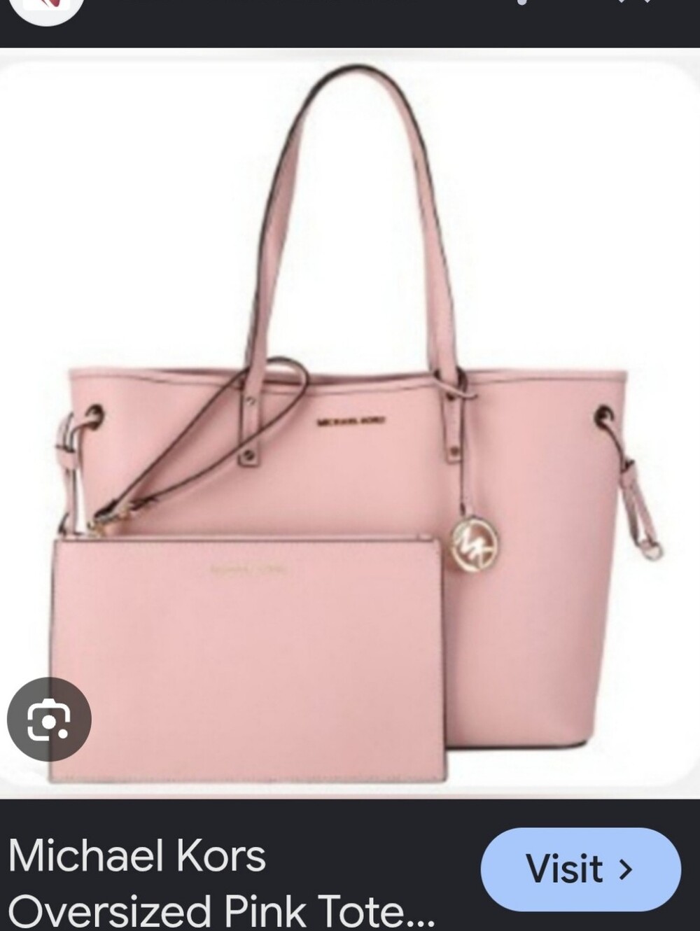 Michael Kors Jet Set Leather Pink Tote with Wristlet, EUC
